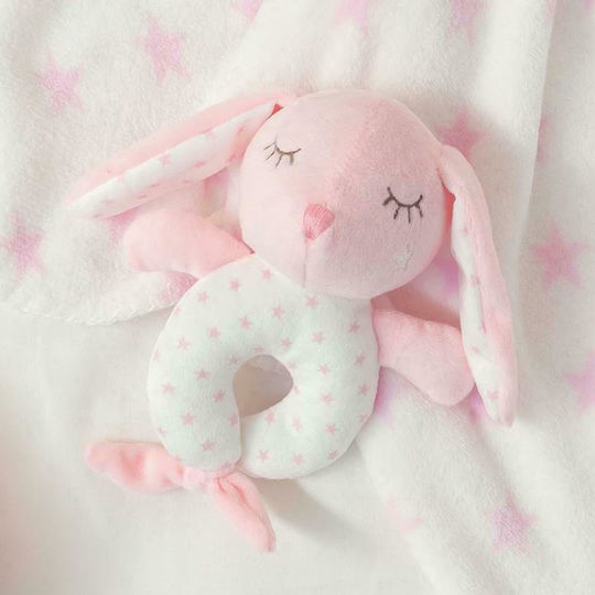 Kiokids Дрънкалка Bunny за 3++ Месеца Розов