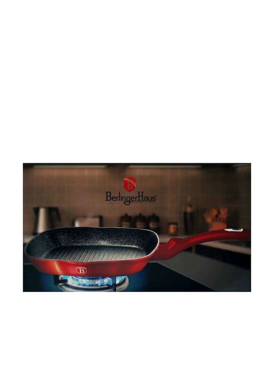 Berlinger Haus Metallic Line Γκριλιέρα από Αλουμίνιο με Επίστρωση από Πέτρα Burgundy Collection 28cm
