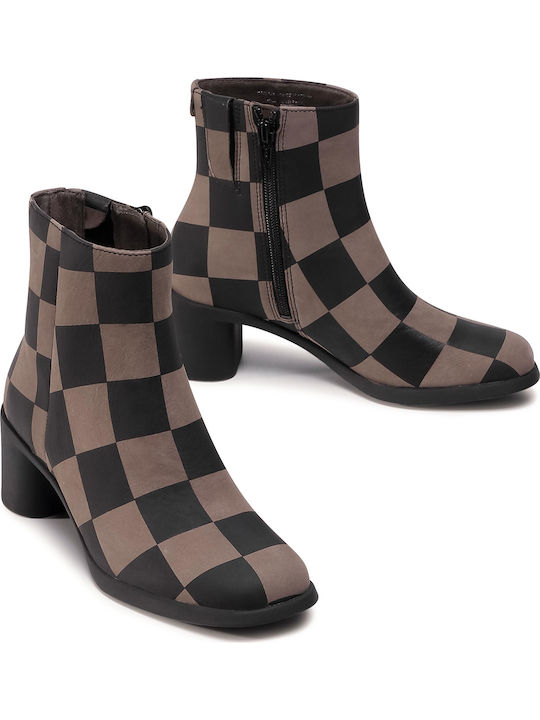 Meda Leather Women's Ankle Boots with Medium Heel