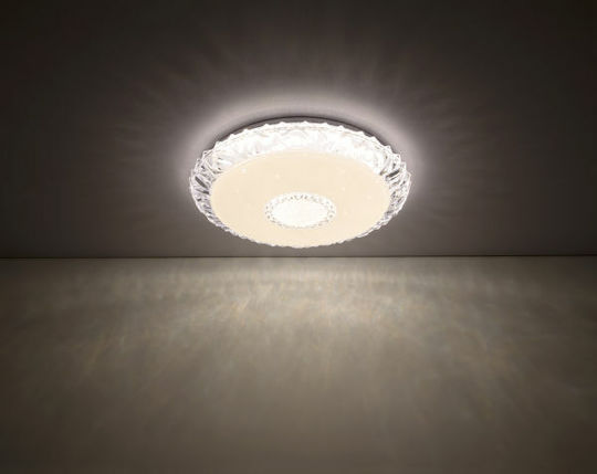 Globo Lighting Eddie Ceiling Mount Light 50cm White with Integrated LED and Remote Control