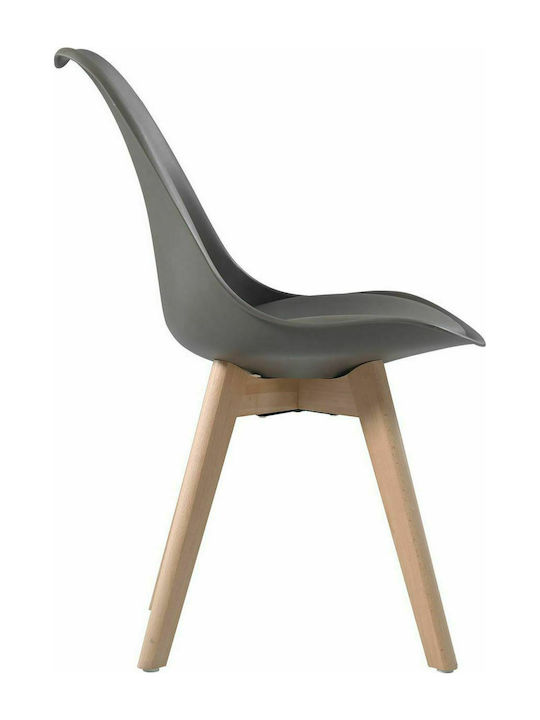 Martin Kitchen Polypropylene Chair Sand Grey / Natural ,90W 49x56x82cm