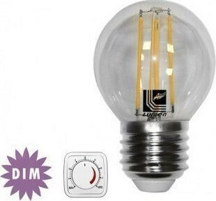 Adeleq LED Bulb 4W 76mm for Socket E27 and Shape G45 Warm White 400lm Dimmable
