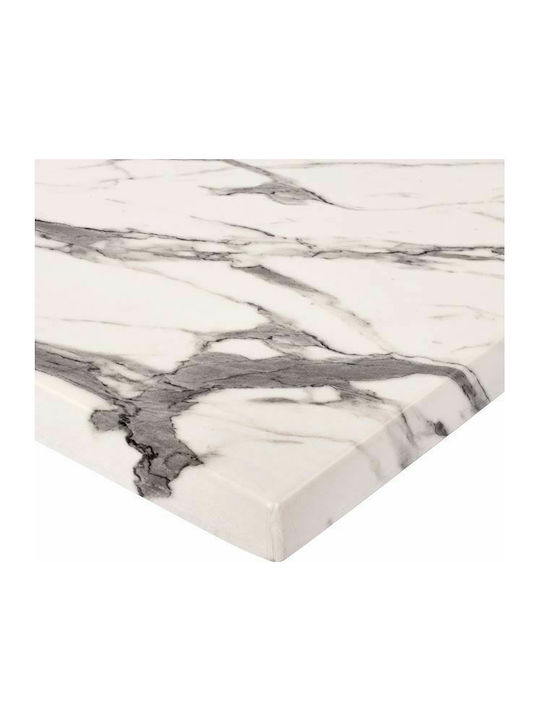 HomeMarkt Ορθογώνια Επιφάνεια Τραπεζιού Werzalit Marble White-Grey 120x80cm HM5630.11