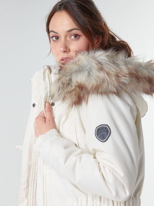Lungă Jachetă de femei tip parka Eggnog