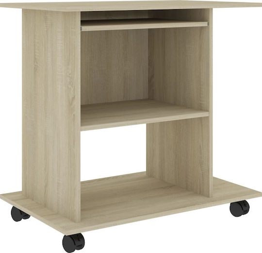 Компютърно Бюро Дървено Бежово 80x50x75см