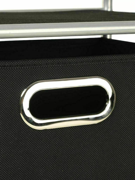 vidaXL Metallische Aufbewahrungsbox mit Rädern Schwarz 41,5x31x89,5cm