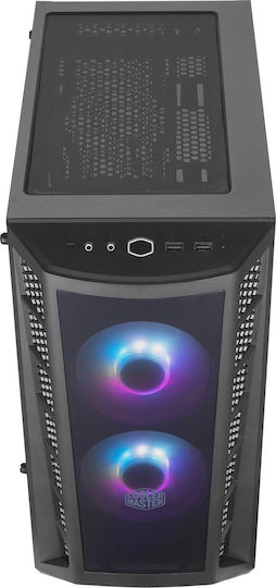CoolerMaster MasterBox MB320L ARGB with Controller Gaming Mini Tower Κουτί Υπολογιστή με Πλαϊνό Παράθυρο Μαύρο