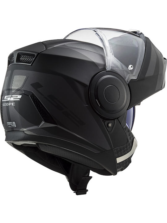 LS2 Scope FF902 Axis Black/Titanium Motorcycle Helmet Flip-Up ECE 22.05 1650gr with Sunvisor