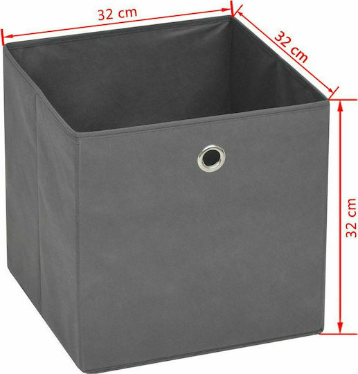 vidaXL Υφασμάτινο Κουτί Αποθήκευσης Γκρι 32x32x32cm 10τμχ