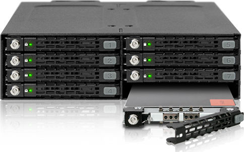 Icy Dock ToughArmor Backplane for Hard Drives Backplane IcyDock 8x6,3cm SATAI-III in 1x5,25" keylocks Black (MB998SK-B)