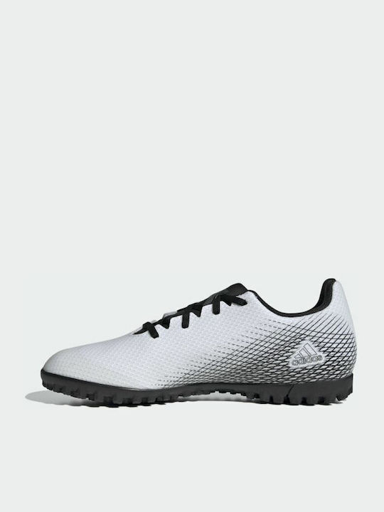 Adidas X Ghosted.4 TF TF Low Football Shoes with Molded Cleats Cloud White / Core Black / Silver Metallic