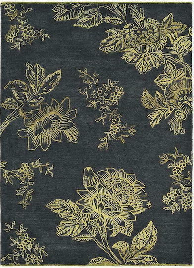 Wedgwood BC291526 Lucrat manual Covor Rectangular Din lână Grey Green Tonquin cărbune