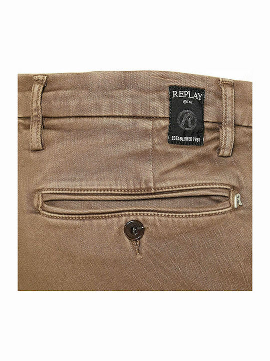 Zeumar Hyperflex Παντελόνι Chino Ελαστικό σε Slim Εφαρμογή Καφέ