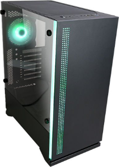 Zalman S5 Gaming Midi Tower Κουτί Υπολογιστή με Πλαϊνό Παράθυρο και RGB Φωτισμό Μαύρο