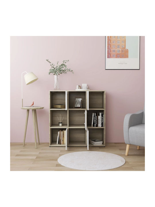 Bookcase White/Sonoma 90x30x90cm