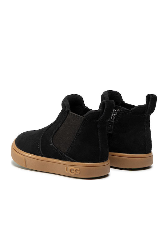 Hamden II Suede Kids Boots with Zipper Black