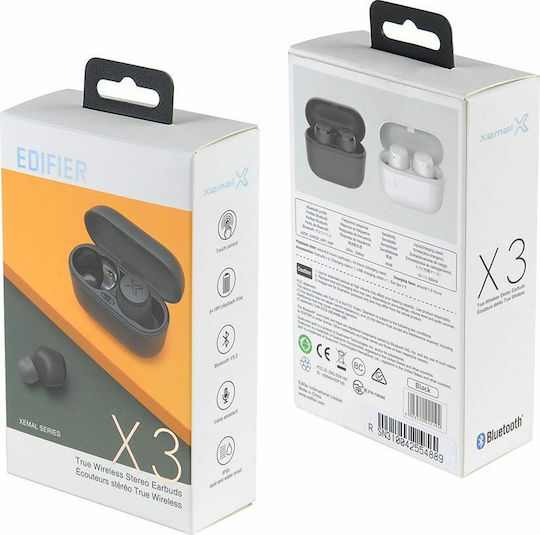 Edifier X3 In-ear Bluetooth Handsfree Căști cu Rezistență la Transpirație și Carcasă de Încărcare Alb