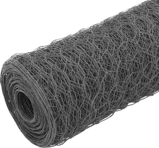 vidaXL Plasă de sârmă cu Îmbrăcăminte din PVC Gri 1.5x25m