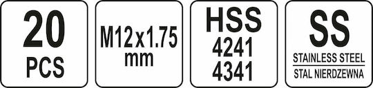 Yato YT-17635 Σετ Επιδιόρθωσης Σπειρωμάτων HSS 12x1.75mm