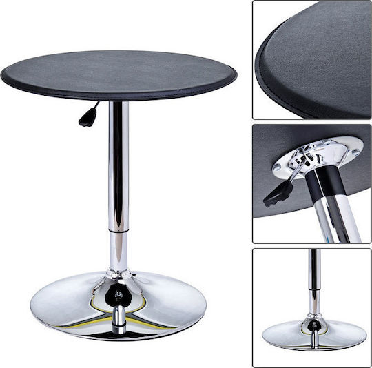 Table Bar Collapsible Wooden with Metal Frame Metallic 63x63x67cm