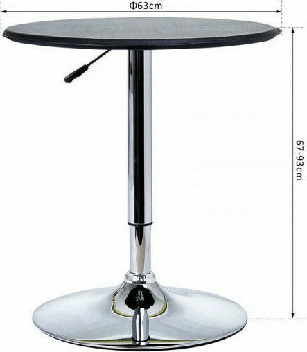 Table Bar Collapsible Wooden with Metal Frame Metallic 63x63x67cm