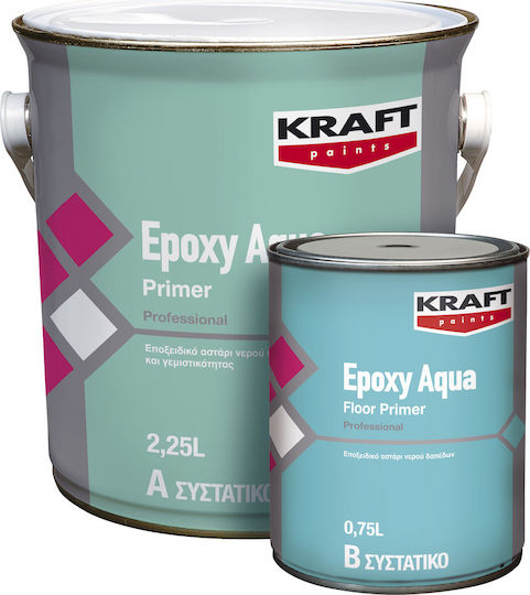 Kraft Epoxy Aqua Primer Αστάρι Γκρι Κατάλληλο για Δομικά Υλικά / Μέταλλο 1lt