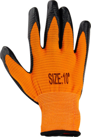 TnS Arbeitshandschuhe Garten Orange Nitril/Polyester 1Stück