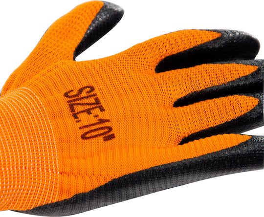 TnS Arbeitshandschuhe Garten Orange Nitril/Polyester 1Stück