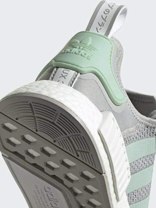 Adidași NMD_R1 Gri Două / Verde Blush / Alb Nor