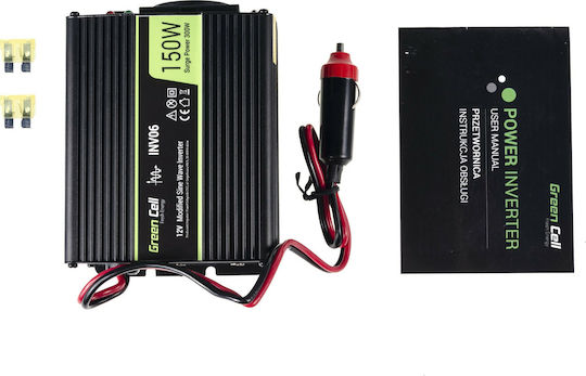 Green Cell Car Inverter Modified Sinewave 300W to Converter 12V DC in 230V AC with 1xUSB