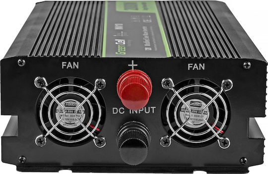 Green Cell Инвертор за кола Модифицирана синусоидална вълна 2000W за преобразуване на 12V DC в 230V AC с 1xUSB