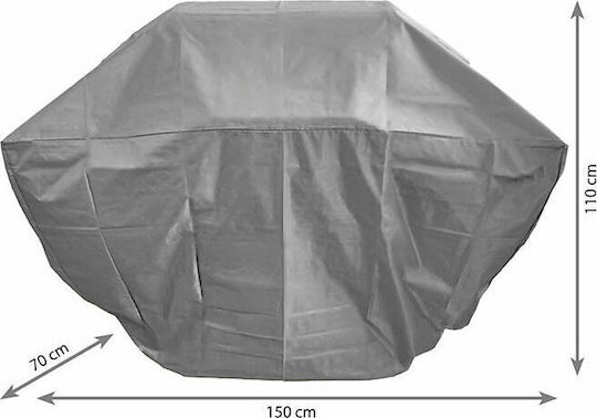 Home & Camp Grill Cover Gray from Polyester with UV Protection 150cmx70cmx110cmcm
