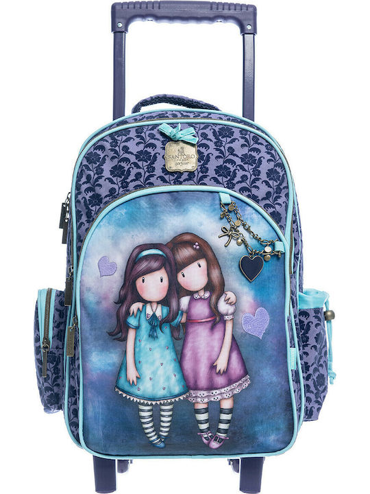 Santoro Friends Walk Together School Bag Trolley Kindergarten in Blue color