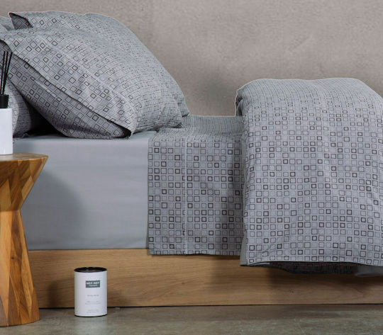 Nef-Nef Homeware Подредба Пликове За Завивки Carter 100% Памук 230x240см Двойна С 2 Калъфки За Възглавници Светлосиня