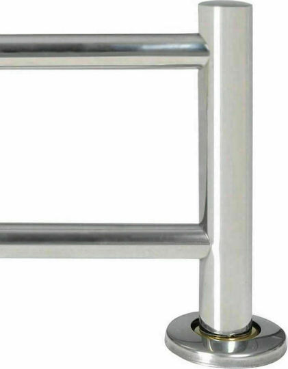 vidaXL Ράγα Μπάνιου Διπλή Επιτοίχια με Βίδες Inox Ασημί