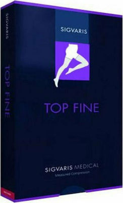 Sigvaris Top Fine Select 701 Open Toe Graduated Compression Thigh High Stockings with Silicone Short 18-21 mmHg Black