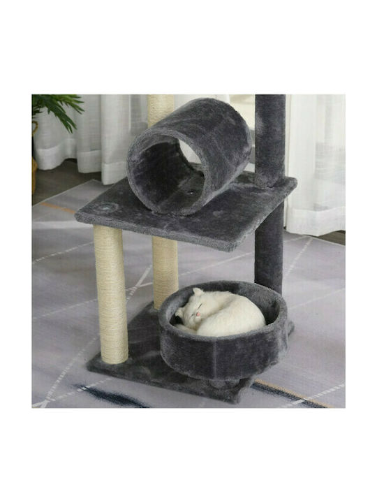 Pawhut Scratching Post Cat Trees Gray 3 levels 40x40x121cm