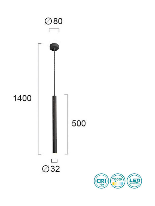 Viokef Elliot Pendant Light Black 32cm