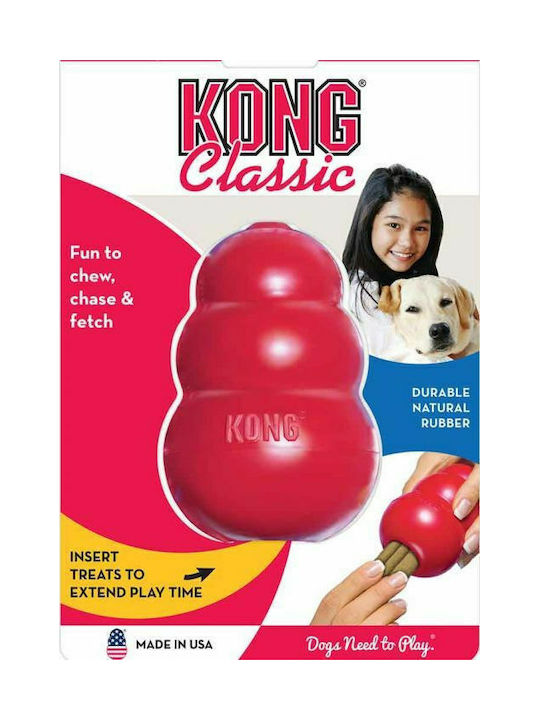 Kong Classic Играчка За Куче За Дъвчене От Каучук Medium 9см Червена 1бр