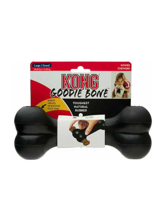 Kong Goodie Dog Bone Chewing Toy Rubber Large 21.5cm Black 1pc