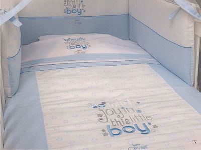 Baby Oliver Set Für Krippe Little Joy Des. 303 Blau 3Stück