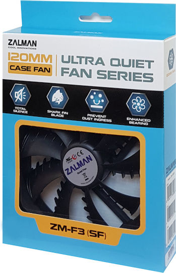 Zalman F3 (SF) Case Fan 120mm (1200rpm / 32cfm) Χωρίς Led Φωτισμό και Σύνδεση 3-Pin