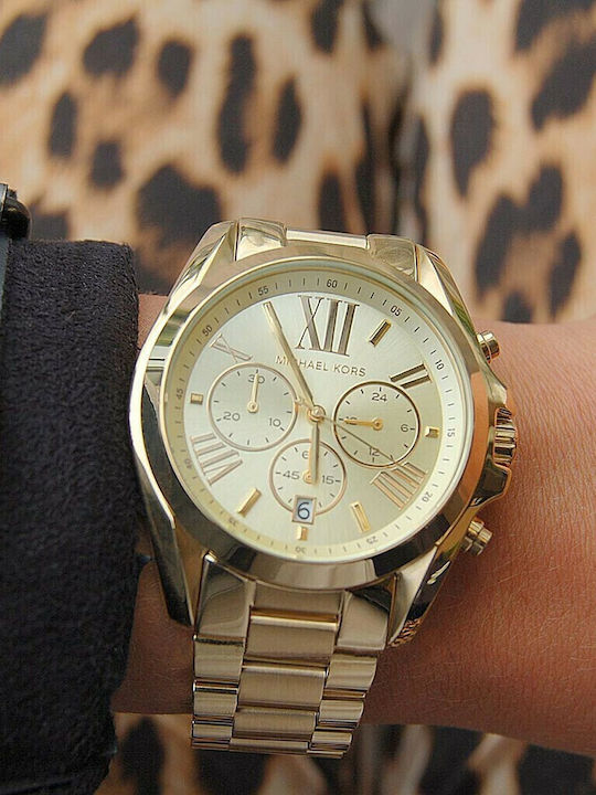 Michael Kors Bradshaw Ρολόι Μπαταρίας με Μεταλλικό Μπρασελέ Michael Kors Bradshaw Ρολόι Μπαταρίας με Μεταλλικό Μπρασελέ
