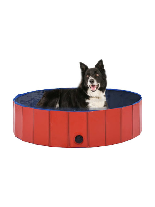 vidaXL Hundepool 120εκ. Rot 1Stück