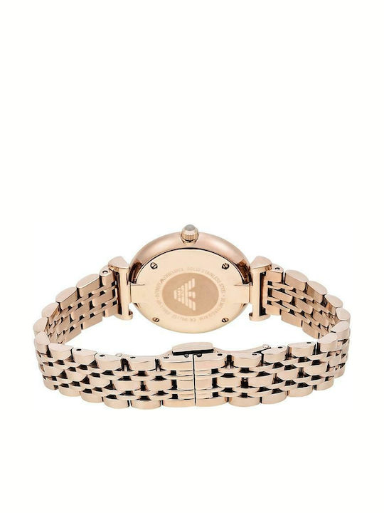 Emporio Armani Women's Watch with Pink Gold Metal Bracelet
