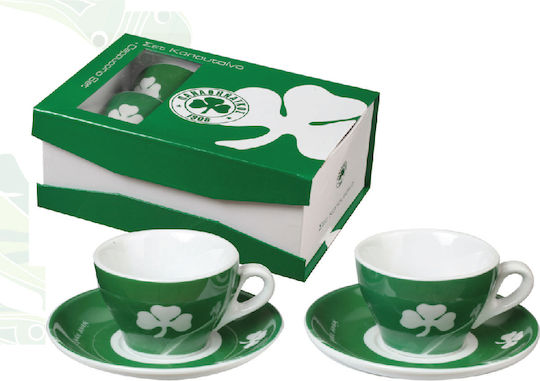Fanatics Παναθηναϊκός Σετ Φλιτζάνια Cappuccino 2τμχ