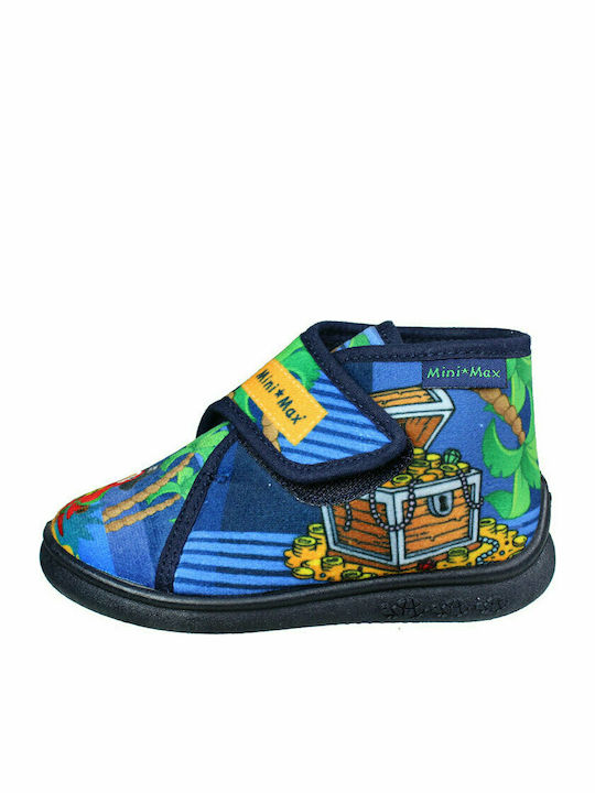 Mini Max Anatomic Kids Slipper Ankle Boot Blue Pirates