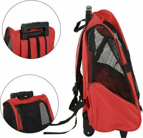 Pawhut Waterproof Dog Carrying Red Trolley L36xW49xH30cm