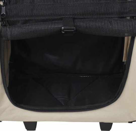 vidaXL Waterproof Dog/Cat Carrying Beige Trolley for 10kg Pets L40xW25xH53cm