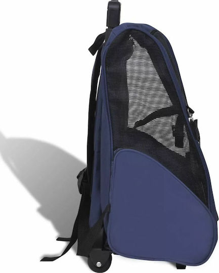 vidaXL Waterproof Dog/Cat Carrying Blue Trolley for 10kg Pets L40xW25xH53cm